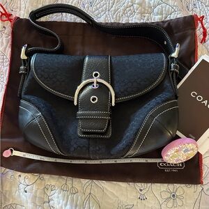 Vintage Coach Black Soho Bag with Silver Hardware